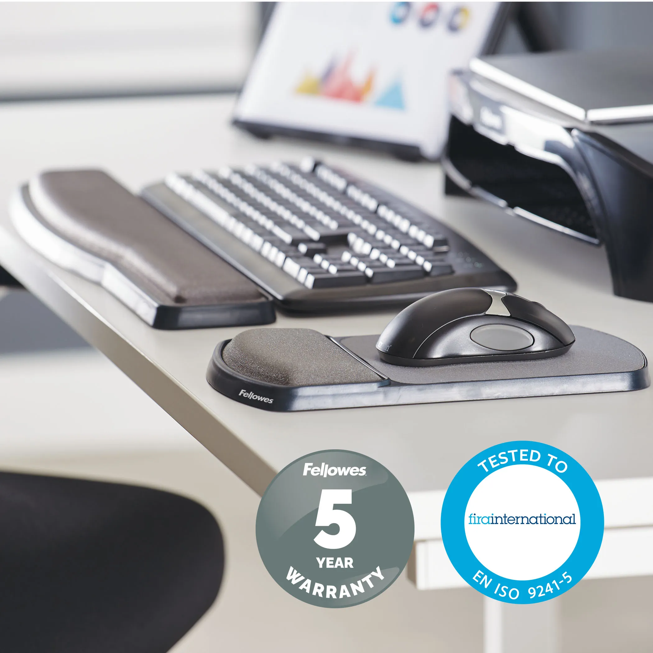 FELLOWES Gel wrist &amp; mousepad - graphite