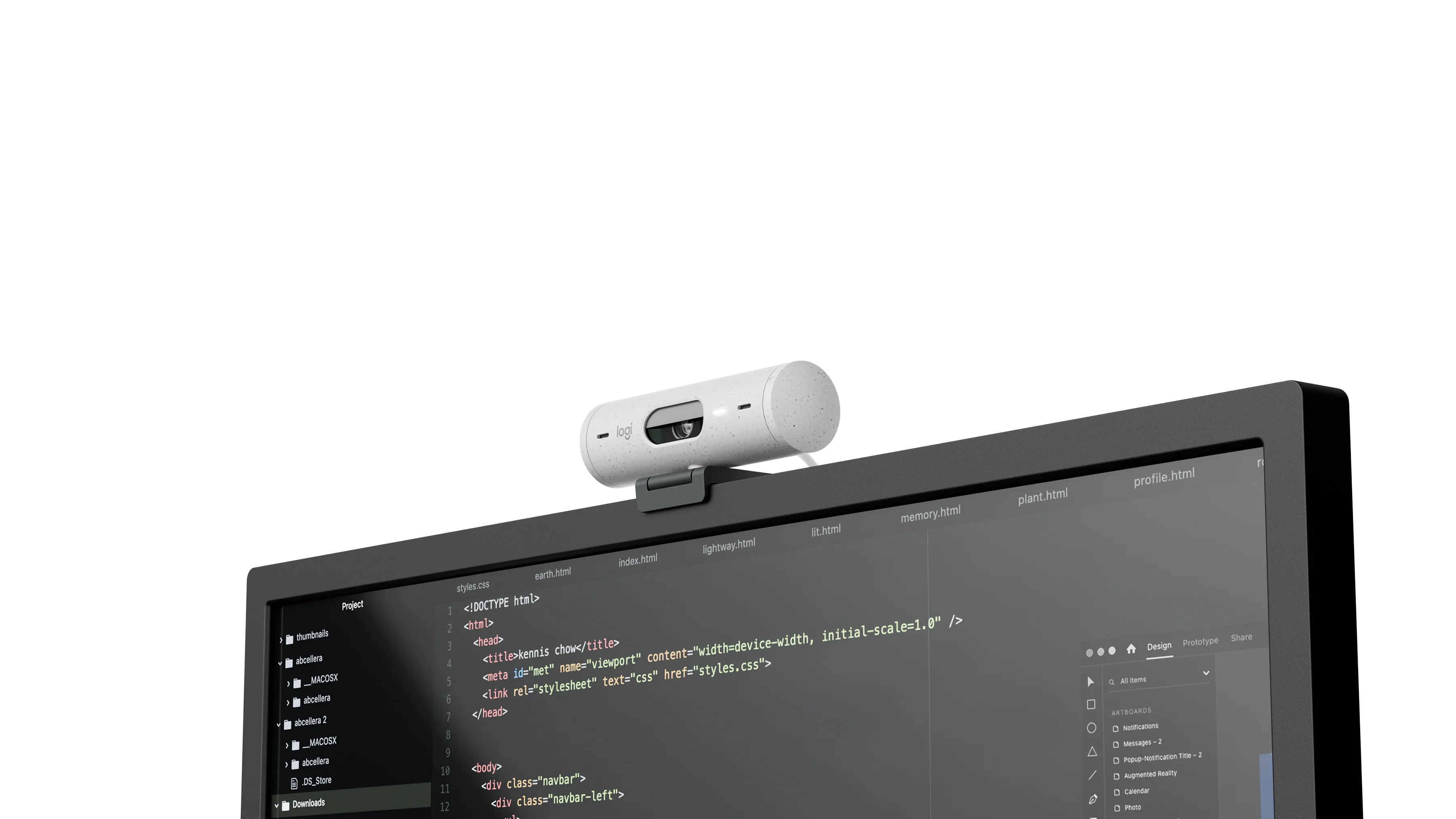 Logitech Brio 500 -web-kamera, valkoinen