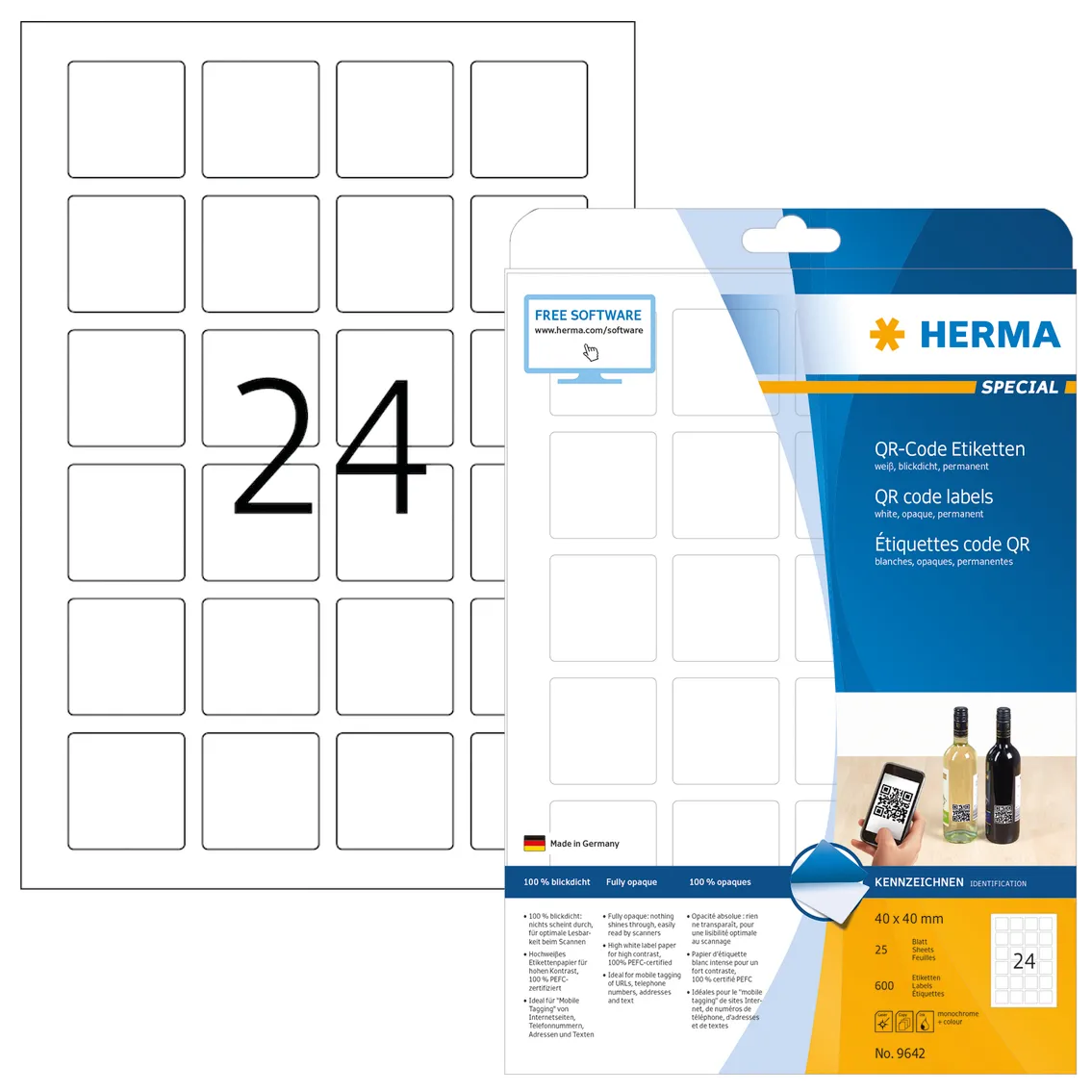 Herma label Special QR code 40x40 (600)