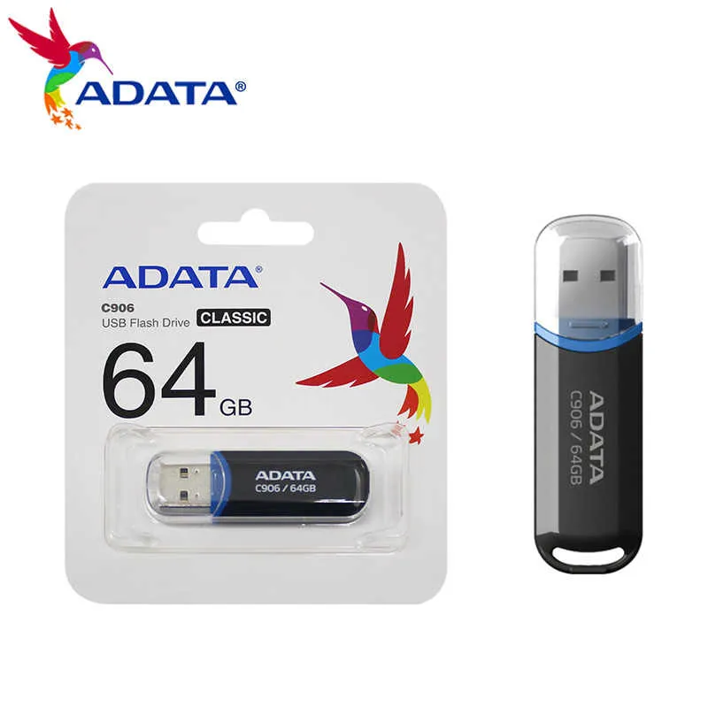 ADATA Flash Drive C906 64GB USB 2.0 Black