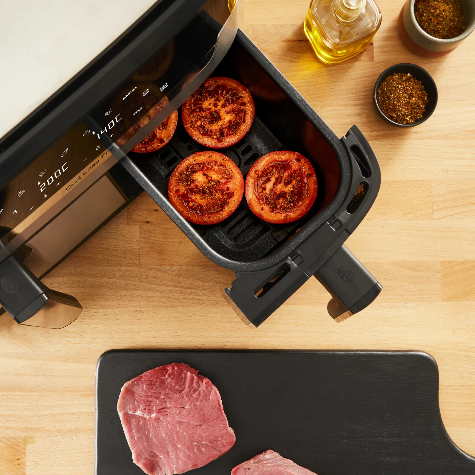 Tefal Dual Easy Fry &amp; Grill hot air fryer -kiertoilmakypsennin, 5.2+3.1L