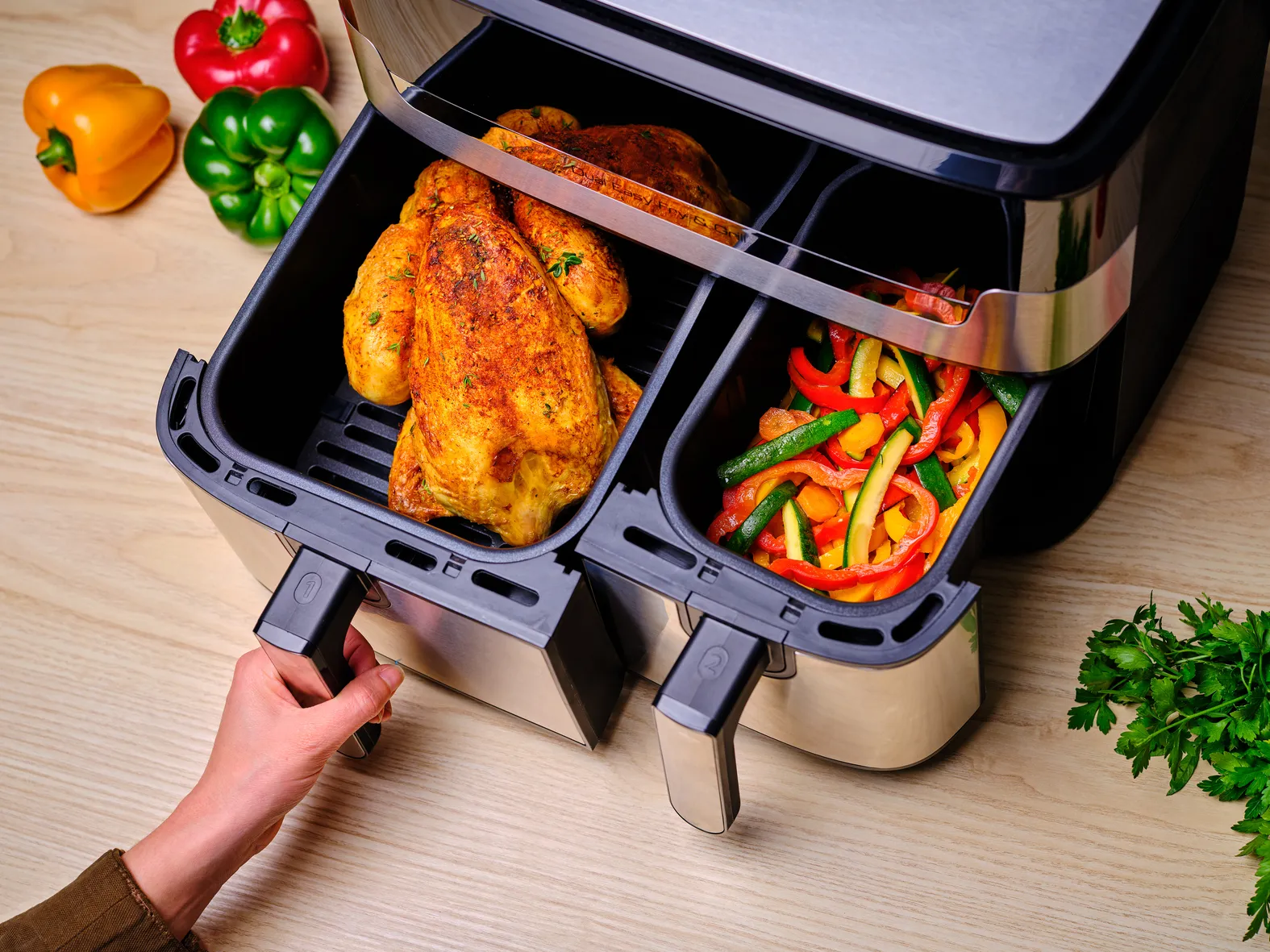 Tefal Dual Easy Fry & Grill EY905D, 8,3 l, 2700 W, airfryer, musta
