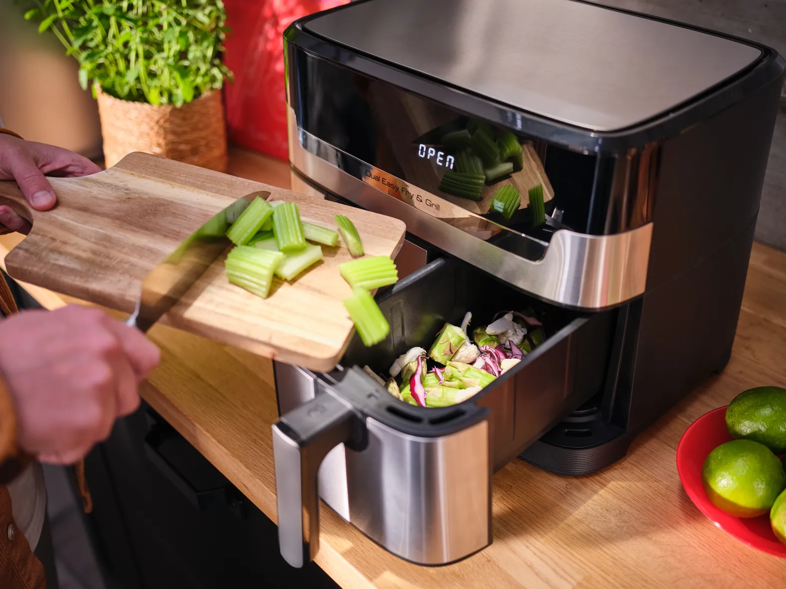 Tefal Dual Easy Fry &amp; Grill EY905D, 8,3 l, 2700 W, airfryer, musta
