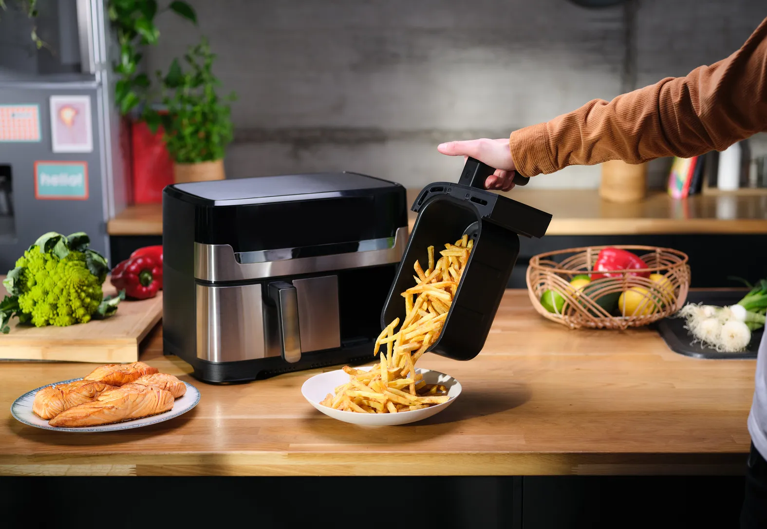 Tefal Dual Easy Fry &amp; Grill EY905D, 8,3 l, 2700 W, airfryer, musta