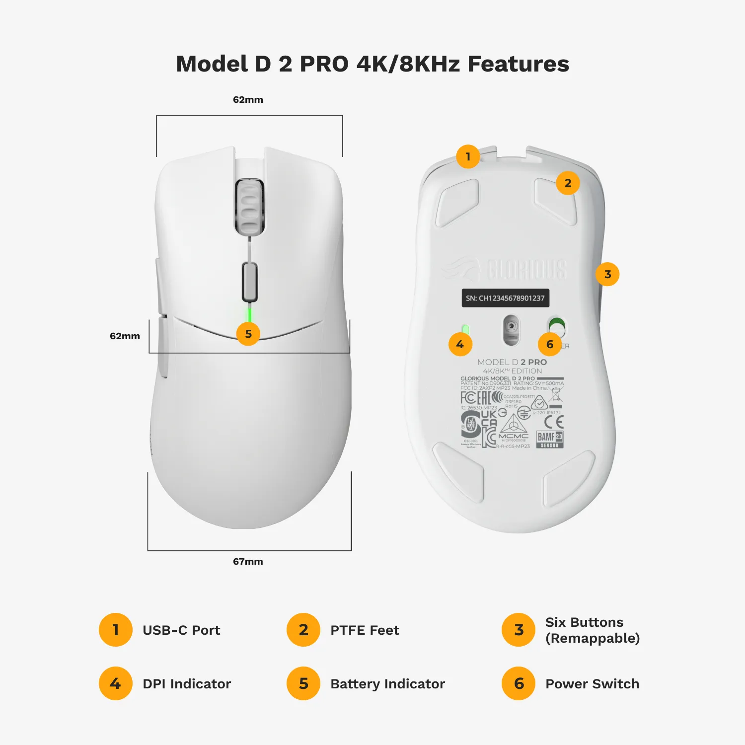 Glorious Model O 2 Pro 4K/8K Hz - wireless gaming mouse, white