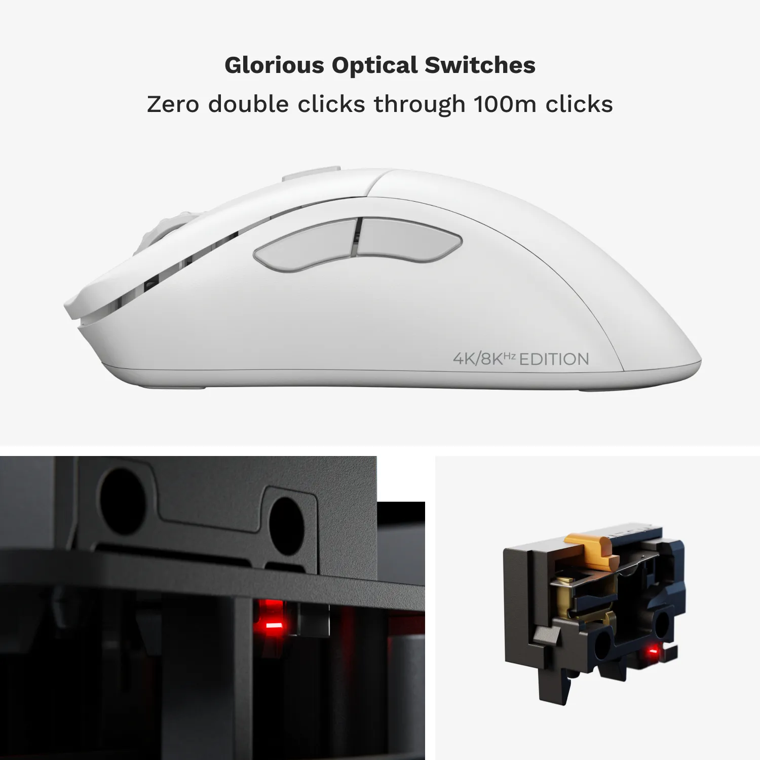 Glorious Model O 2 Pro 4K/8K Hz - wireless gaming mouse, white