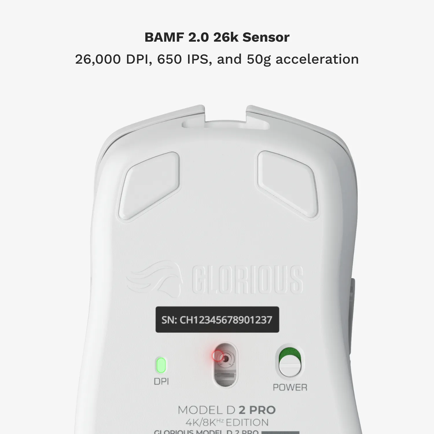 Glorious Model O 2 Pro 4K/8K Hz - wireless gaming mouse, white