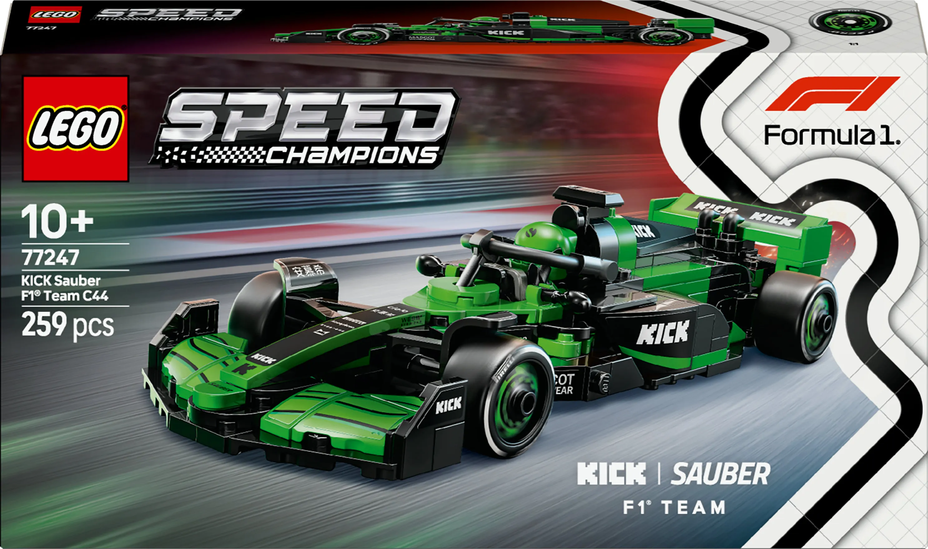 LEGO Speed Champions KICK Sauber F1 Team C44 Racerbil 77247