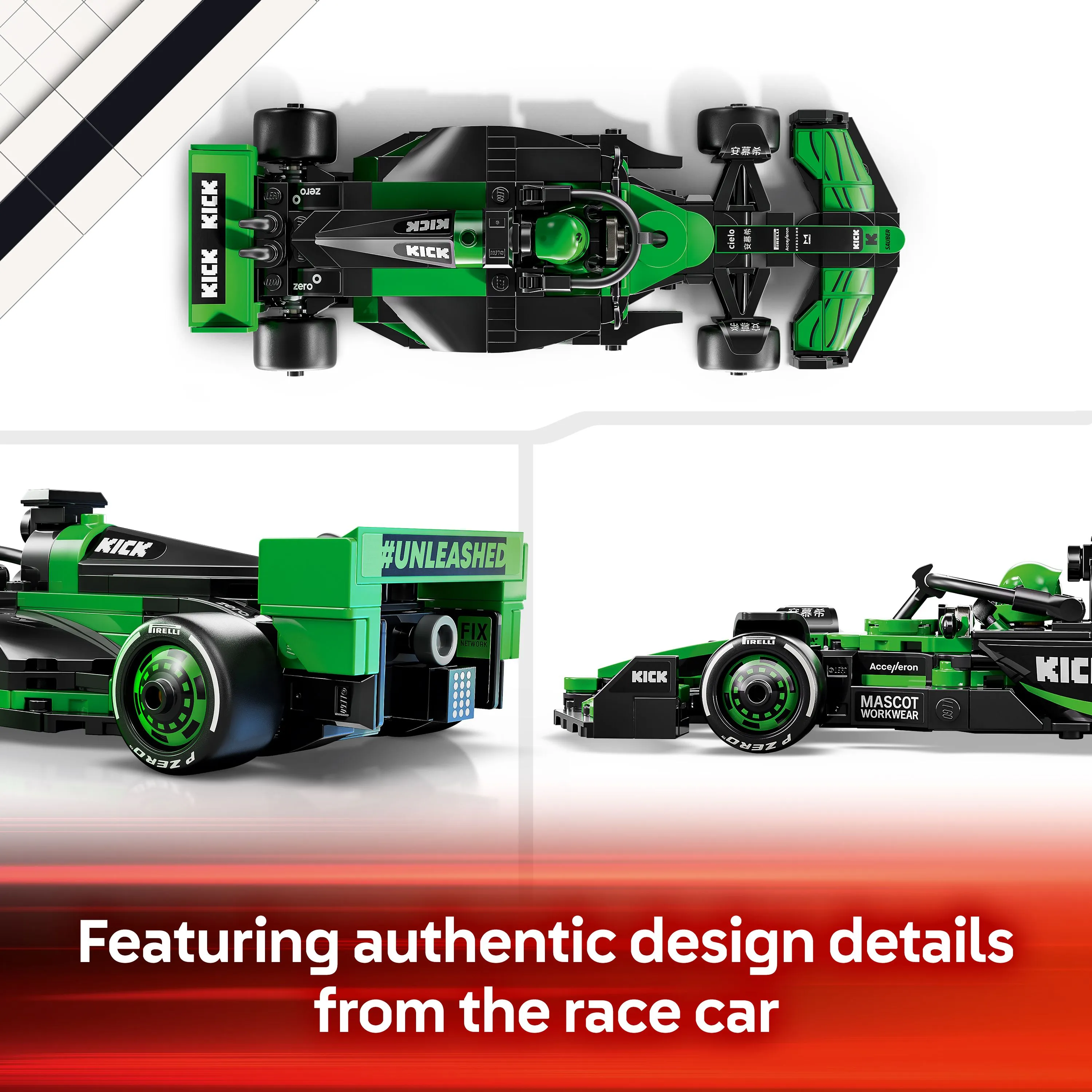 LEGO Speed Champions KICK Sauber F1 Team C44 Racerbil 77247