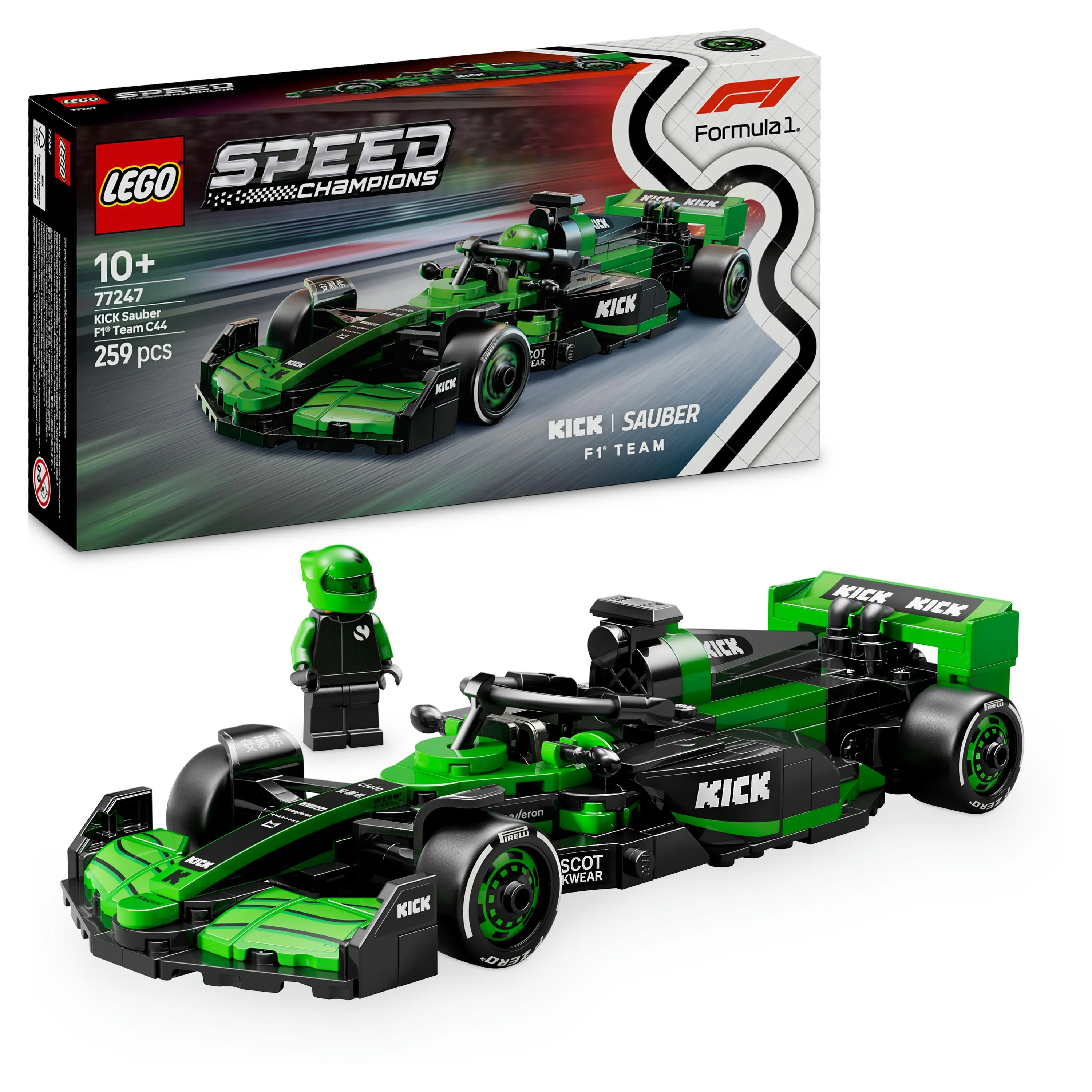 LEGO Speed Champions KICK Sauber F1 Team C44 Racerbil 77247