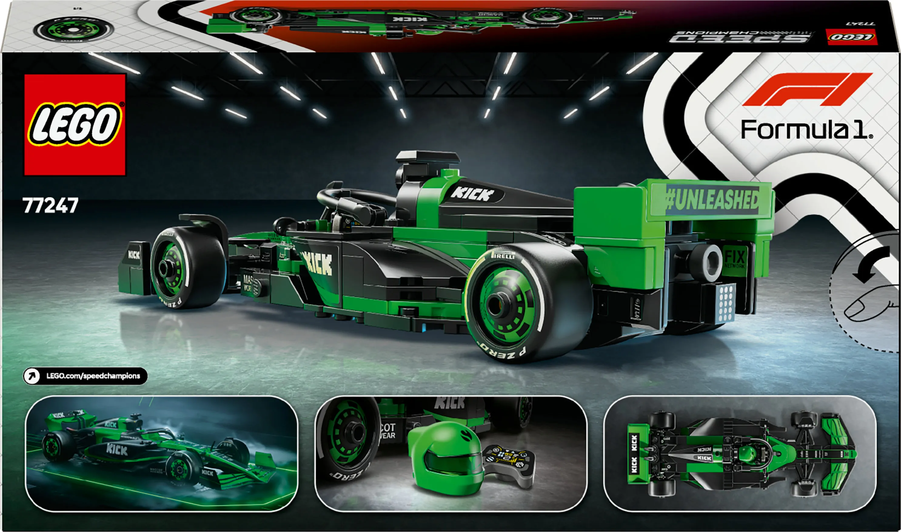 LEGO Speed Champions KICK Sauber F1 Team C44 Racerbil 77247