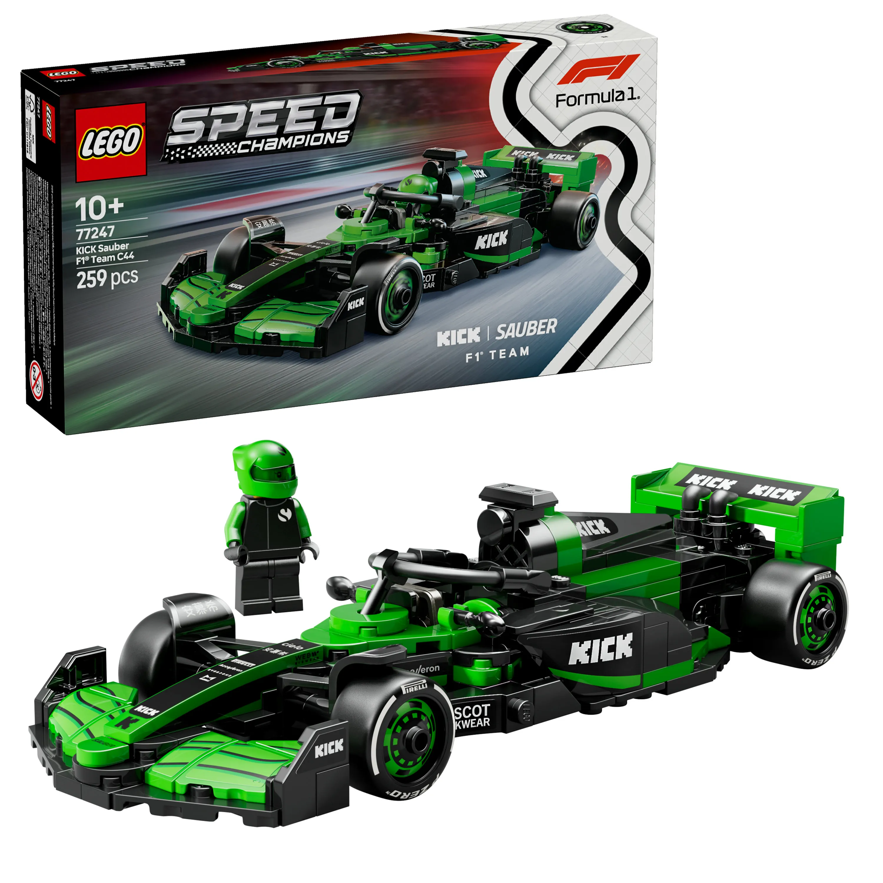 LEGO Speed Champions KICK Sauber F1 Team C44 Racerbil 77247