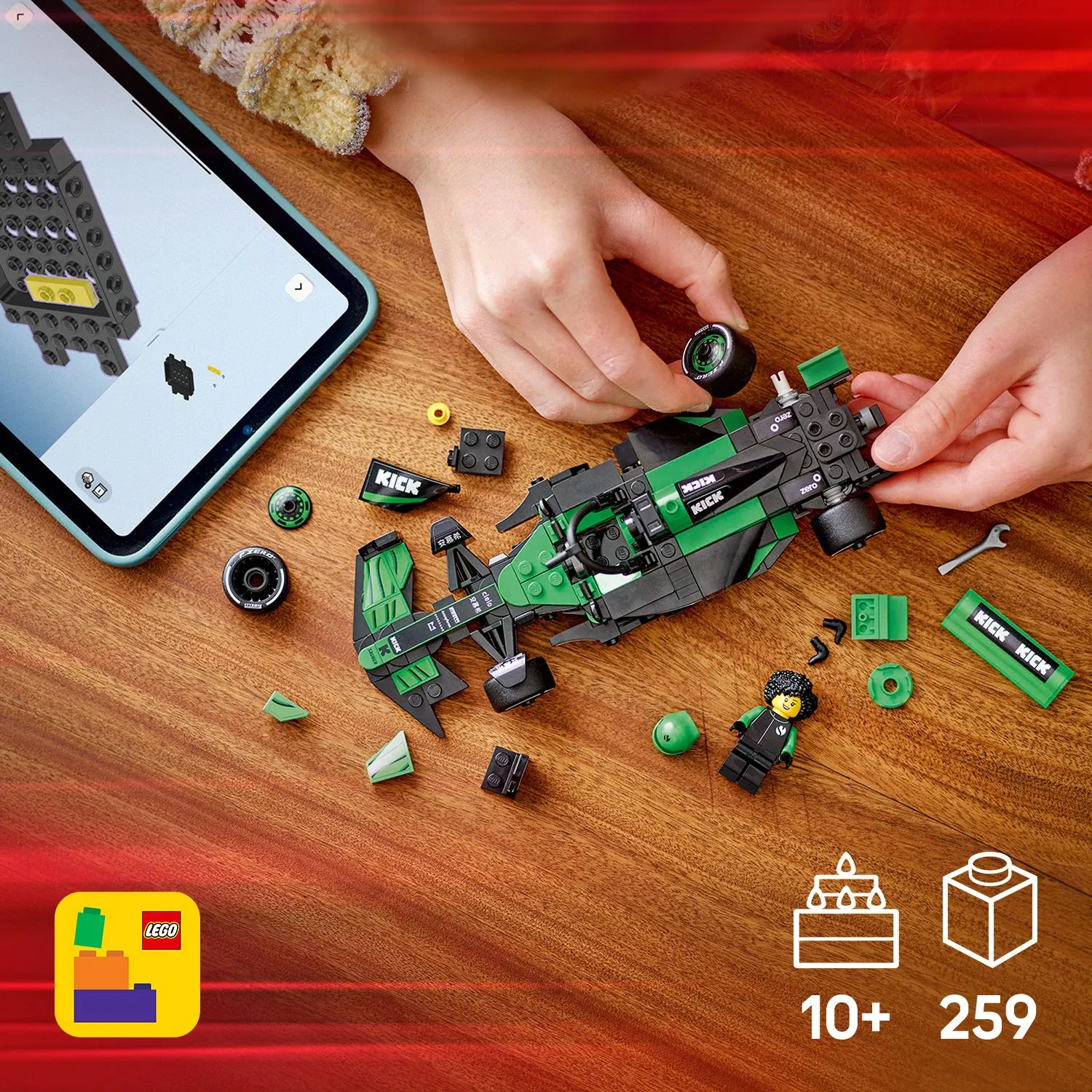 LEGO Speed Champions KICK Sauber F1 Team C44 Racerbil 77247