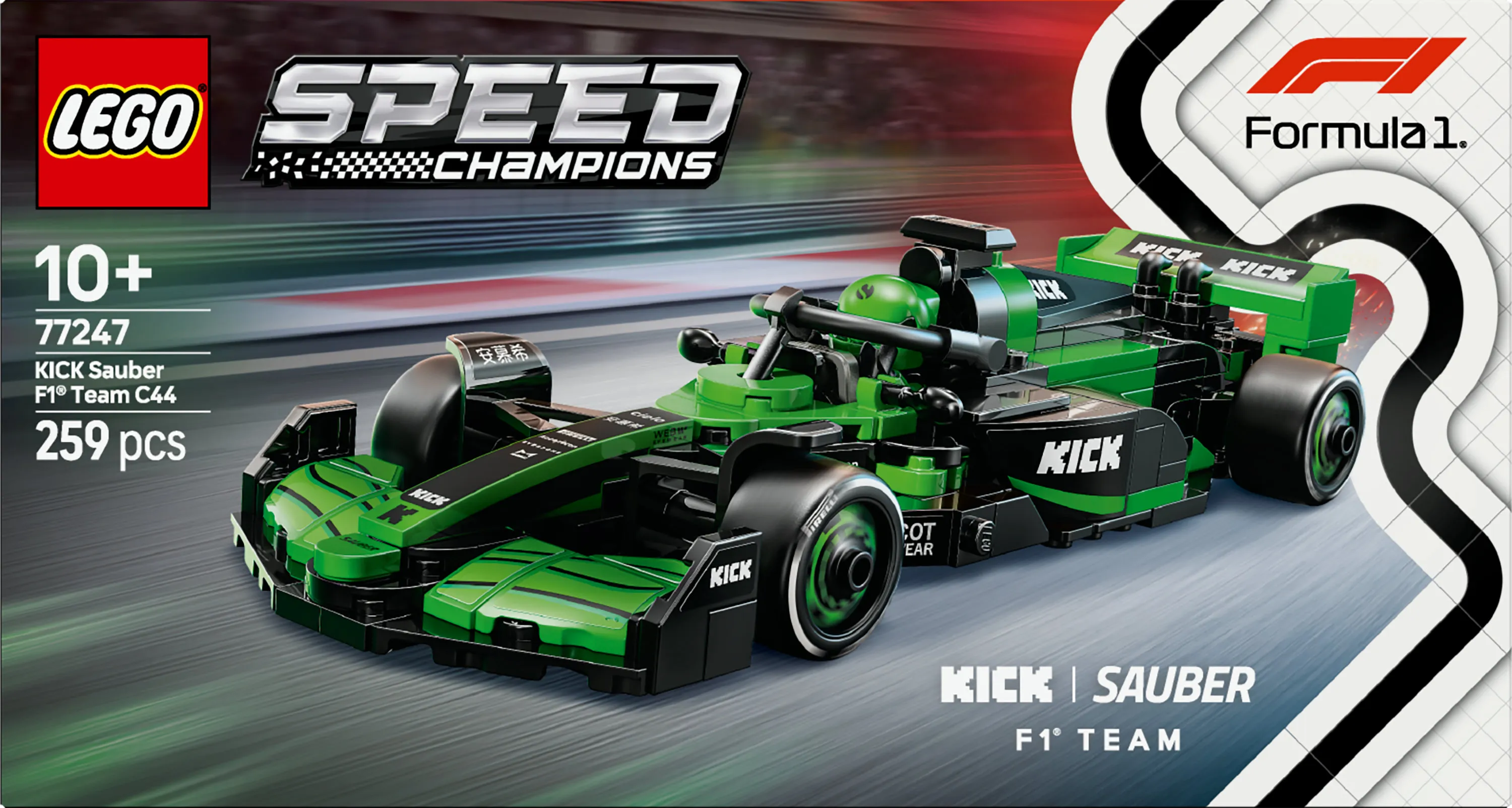 LEGO Speed Champions KICK Sauber F1 Team C44 Racerbil 77247