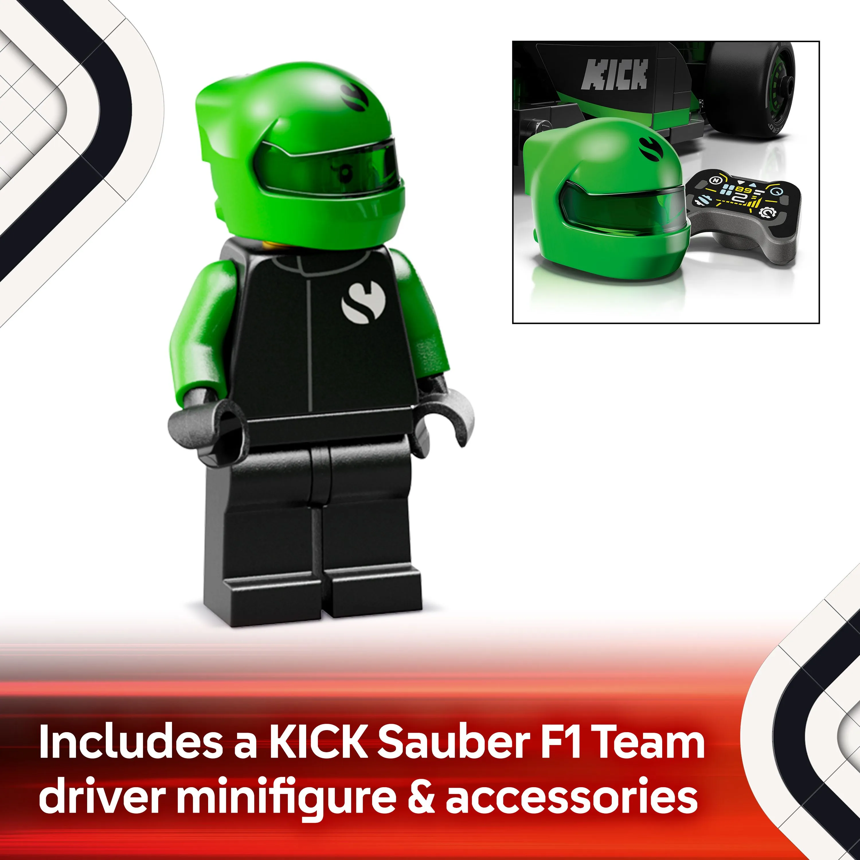 LEGO Speed Champions KICK Sauber F1 Team C44 Racerbil 77247