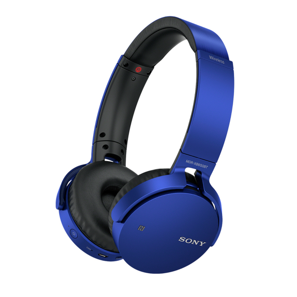 Sony MDR-XB650BT XB Series, Wireless, Bluetooth - Headphones with mic, Blue