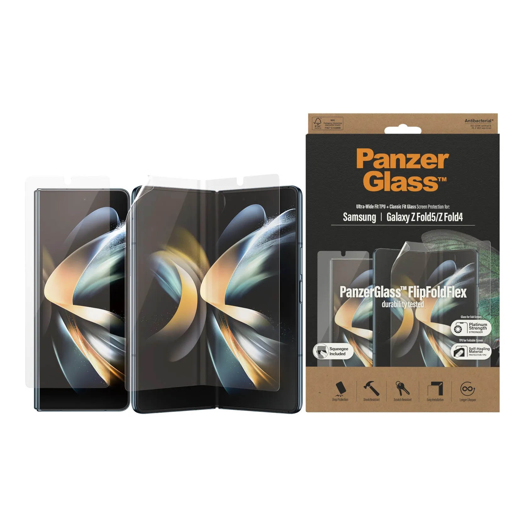 PanzerGlass Ultra Wide + Classic Fit, Galaxy Z Fold4 - Protective Film + Glass
