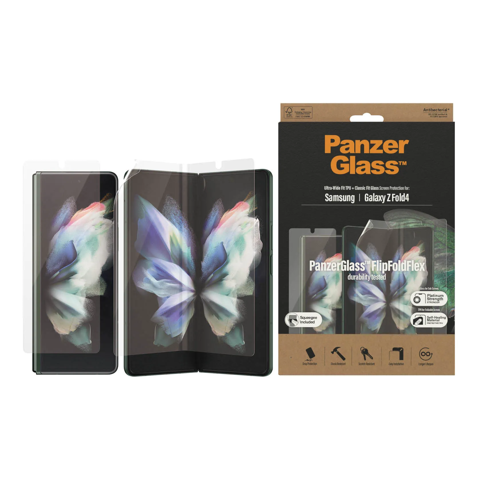PanzerGlass Ultra Wide + Classic Fit, Galaxy Z Fold4 - Protective Film + Glass