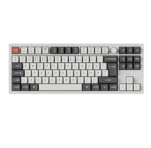 Keychron Q3 Ultra 80% Wireless Mechanical Gaming Keyboard, Keychron Silk POM Brown, White