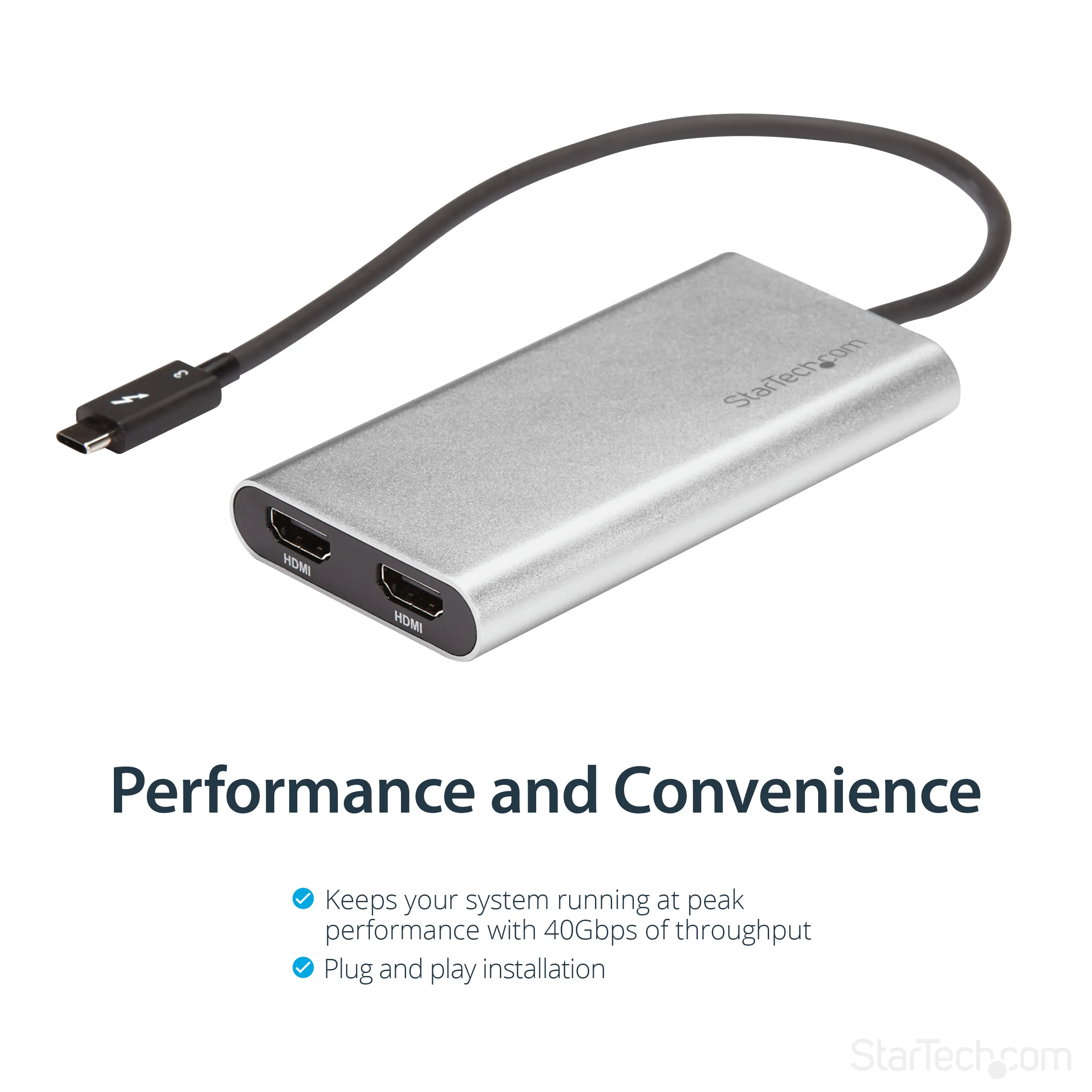 StarTech Thunderbolt 3 - Dual HDMI, 4K -adapteri