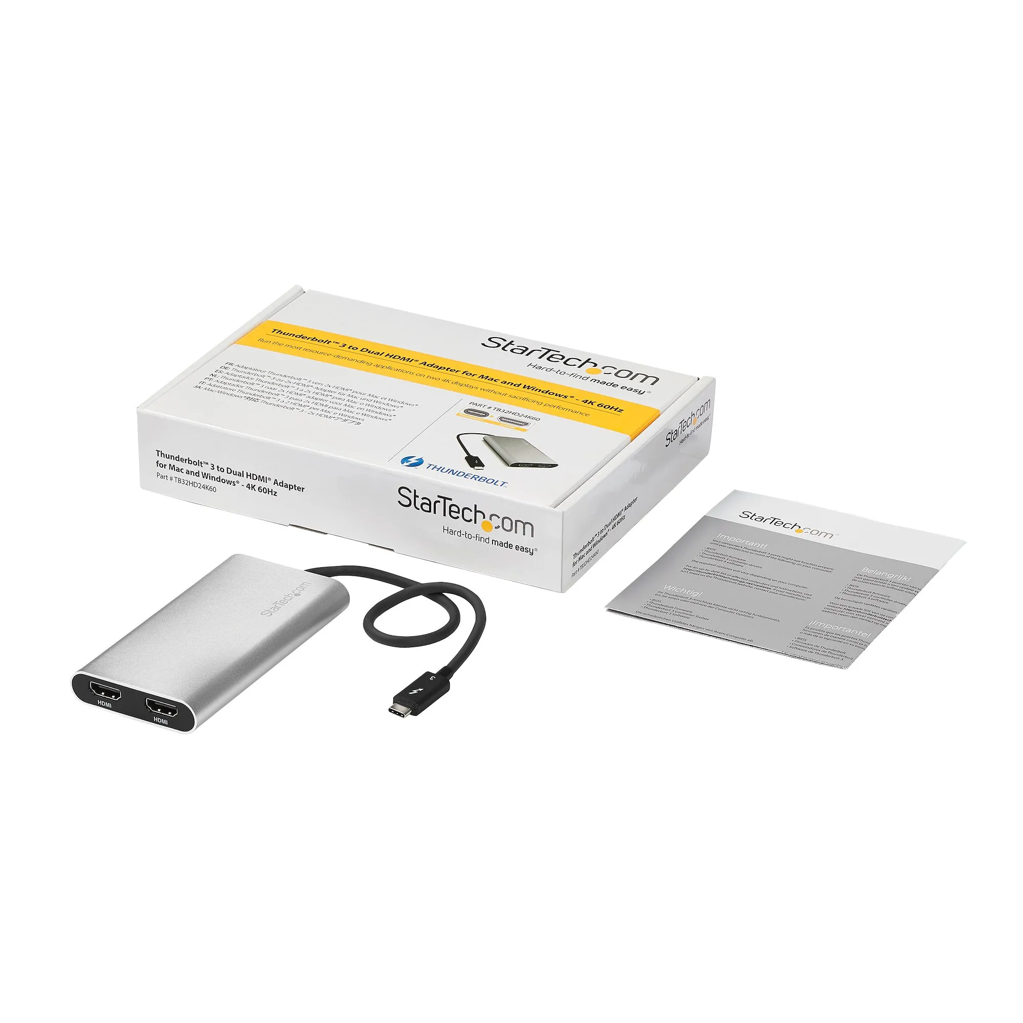 StarTech Thunderbolt 3 - Dual HDMI, 4K -adapteri