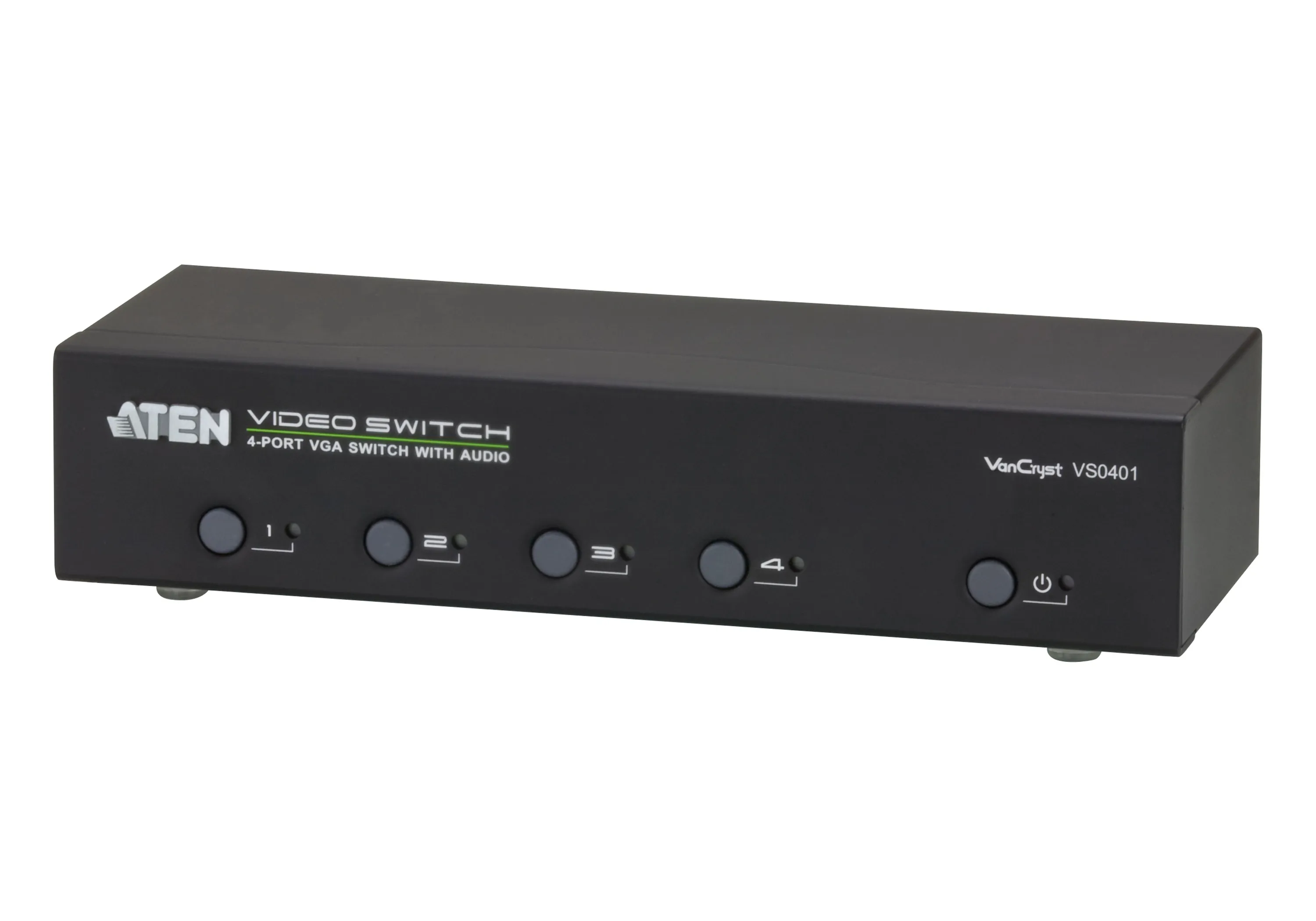 ATEN VGA-Switch 4 datorer till 1 sk&otilde;rm,HD-15 ho/ha, 3,5mm, RS232,svar