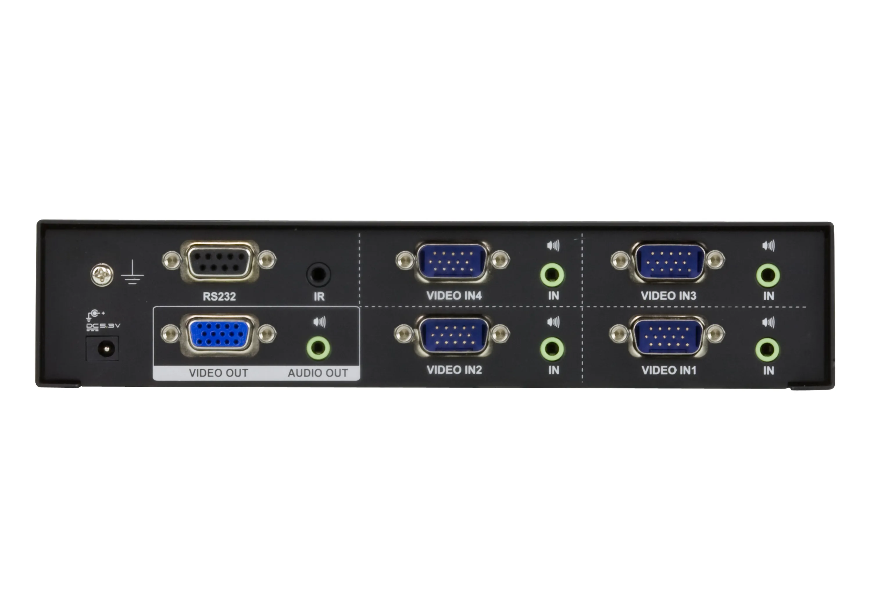 ATEN VGA-Switch 4 datorer till 1 sk&otilde;rm,HD-15 ho/ha, 3,5mm, RS232,svar