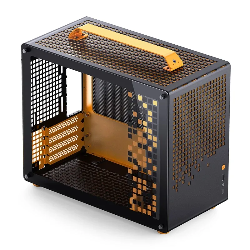 JONSBO Z20 Micro-ATX Case with window, Orange/Black