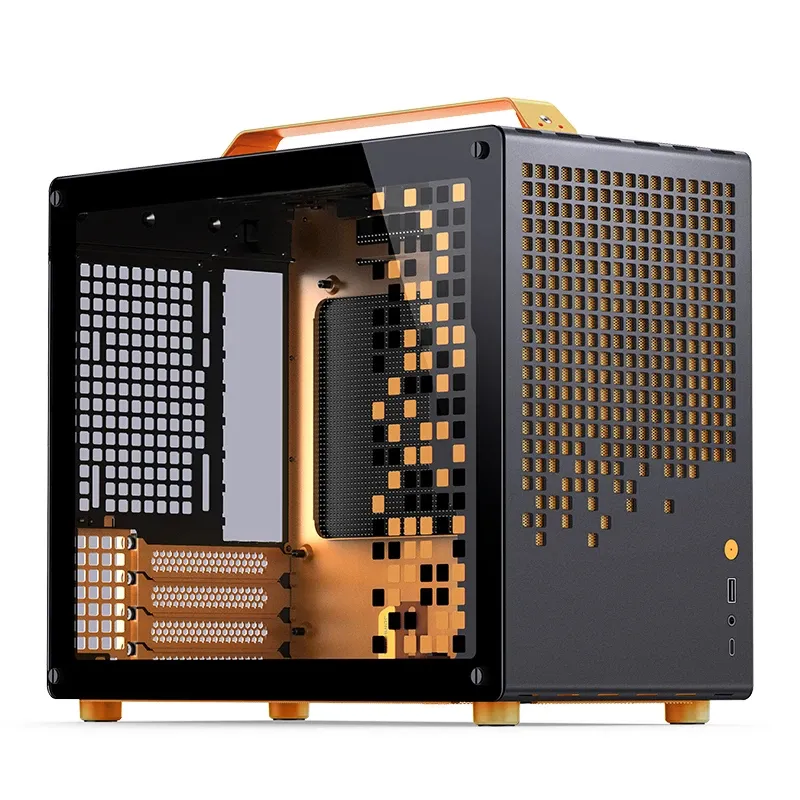 JONSBO Z20 Micro-ATX Case with window, Orange/Black