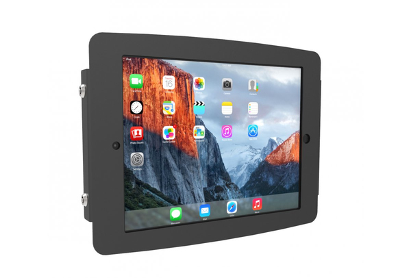 Maclocks Space iPad Enclosure Kiosk - Kotelo tuotteelle Apple iPad Pro 12.9" - lukittava - korkeatasoinen alumiini - musta -n&auml;yt&ouml;n koko: 12.9" - sein&auml;&auml;n asennet