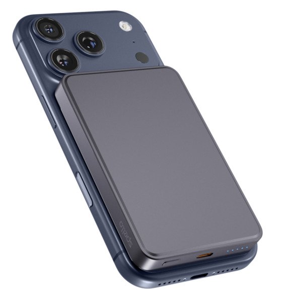 Spello ForcePack Alu 5000mAh Magnetic Wireless Power Bank SM51 | Space Grey | Slim Design | Qi2  &amp;  MagSafe Compatible