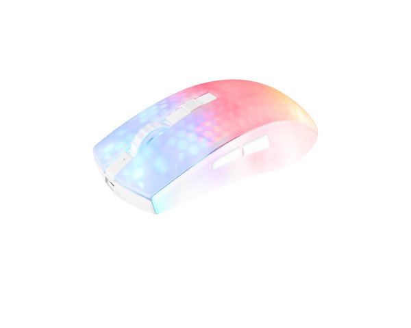 Deltaco Gaming White Line WM89. Lightweight RGB - tr&aring;dl&ouml;s spelmus, vit