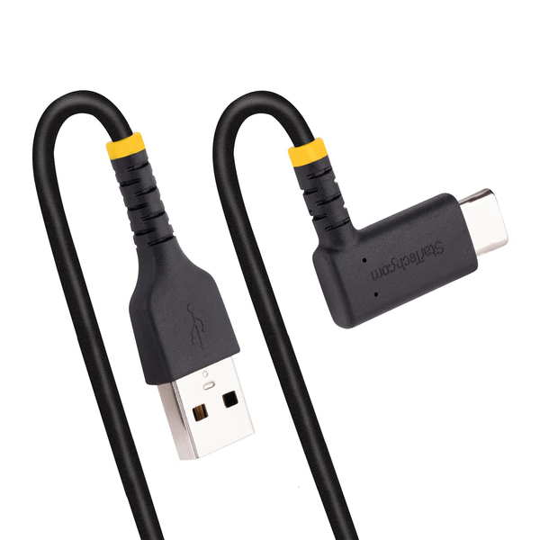 USB-A TO USB-C CHARGING CABLE - 1M RIGHT ANGLE - FAST CHARGE