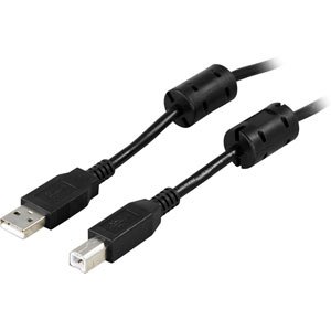 Deltaco USB-A - USB-B -kaapeli, 2 m, Musta