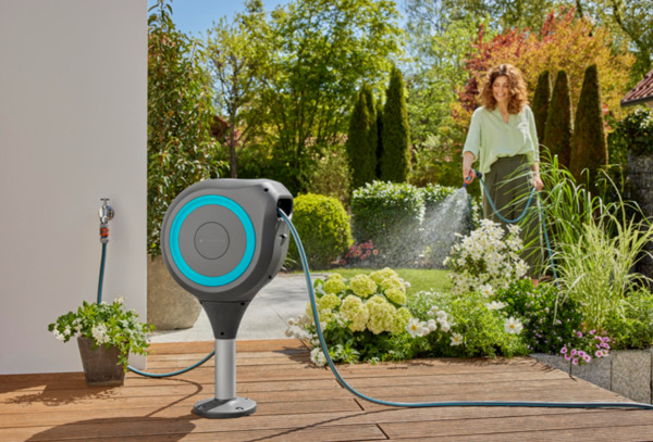Gardena RollUp M - hose reel, 20 m Patio, turquoise