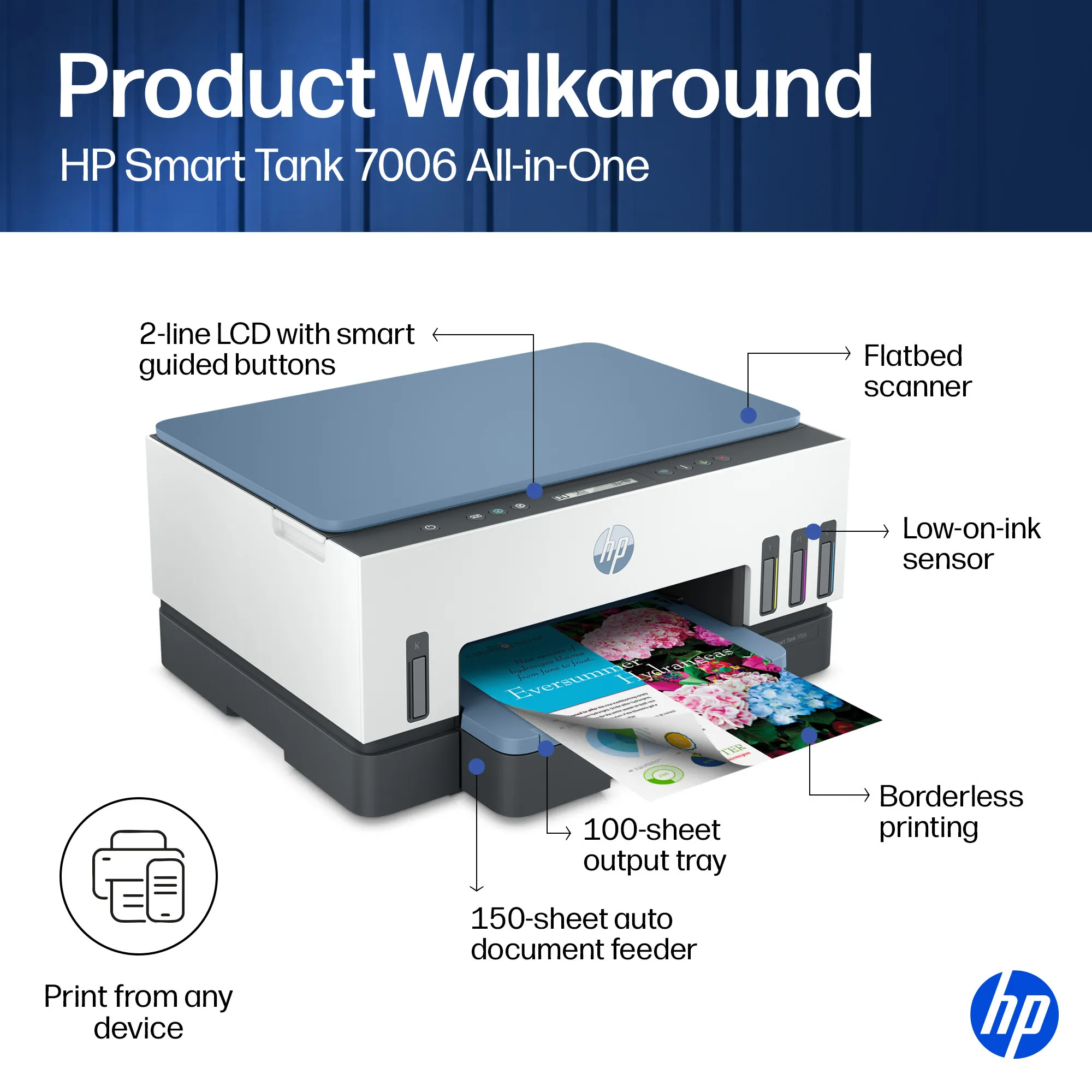 HP Smart Tank 7006 All-in-One Printer A4 color Inkjet Print scan copy 9ppm