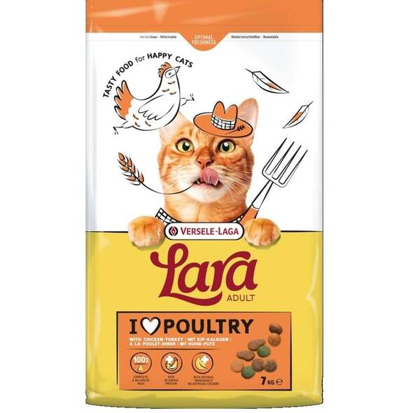 Versele-laga Lara Adult Turkey & Chicken, Kissan kuivaruoka, 7 kg