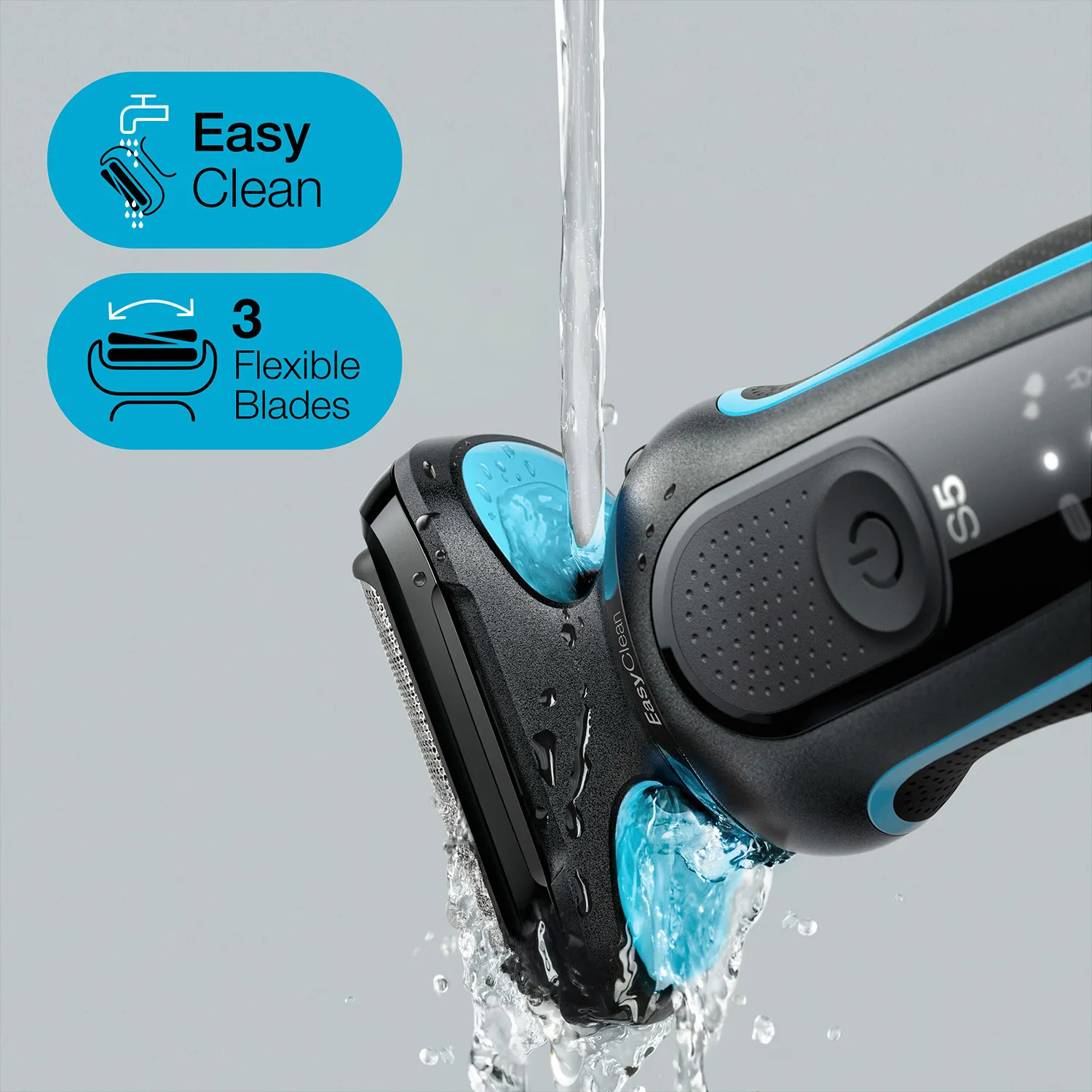 Braun Series 5 51-M1000s - elektrisk rakapparat, svart, bl&aring;