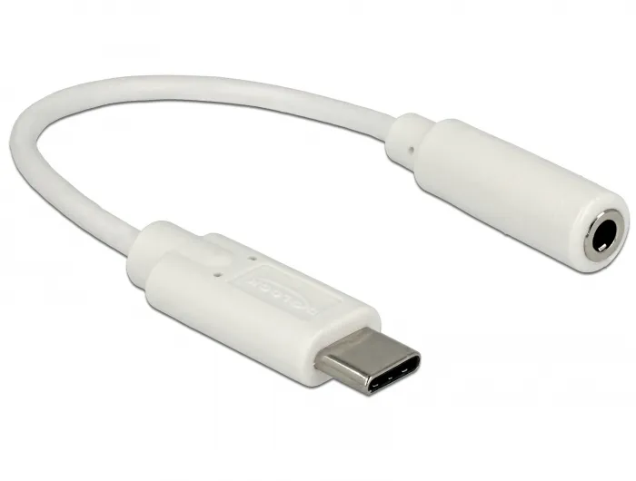 De-Lock USB-C – 3.5mm -adapteri, Valkoinen