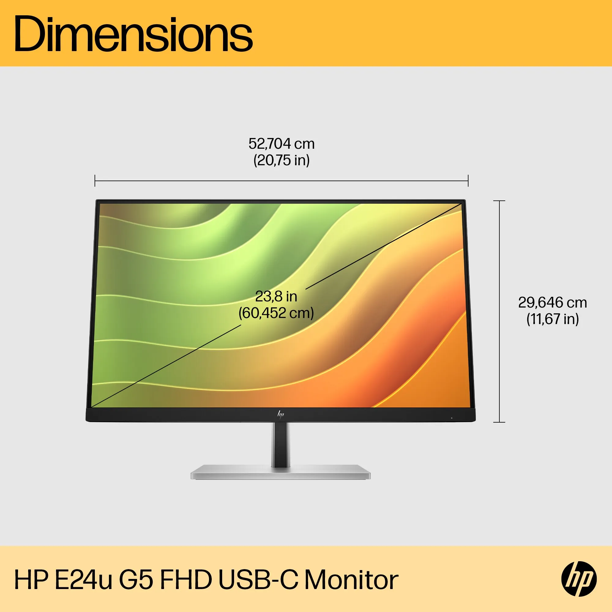 HP 24" E24u G5 Full HD, USB-C, IPS - sk&auml;rm