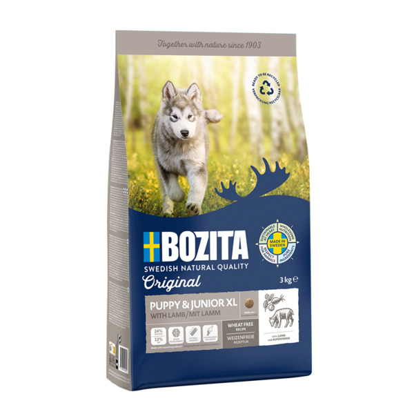 Bozita Original Puppy & Junior XL Lamb, Koiran kuivaruoka, Vehn&auml;t&ouml;n, 12 kg