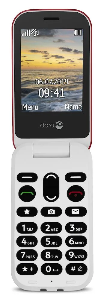 Doro 6041 -puhelin, punainen/valkoinen