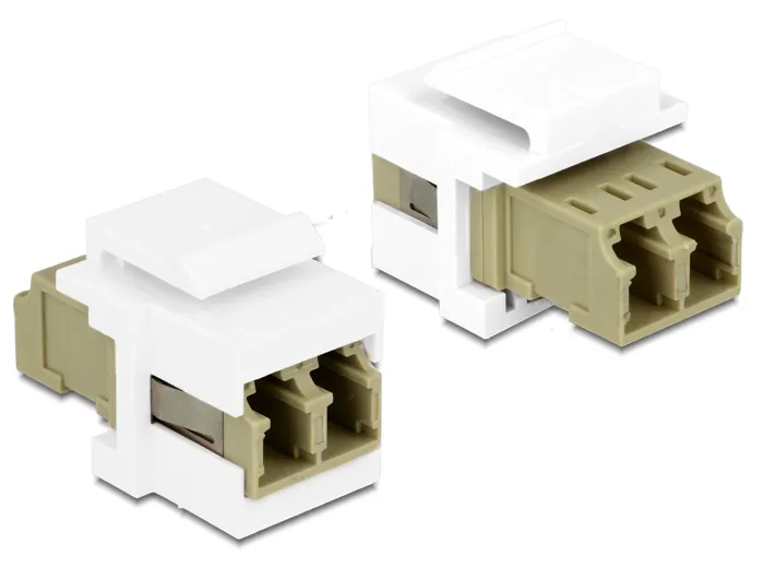 Delock Keystone Module LC Duplex female to LC Duplex female beige / wh