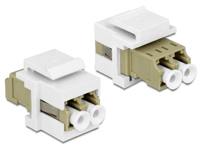 Delock Keystone Module LC Duplex female to LC Duplex female beige / wh