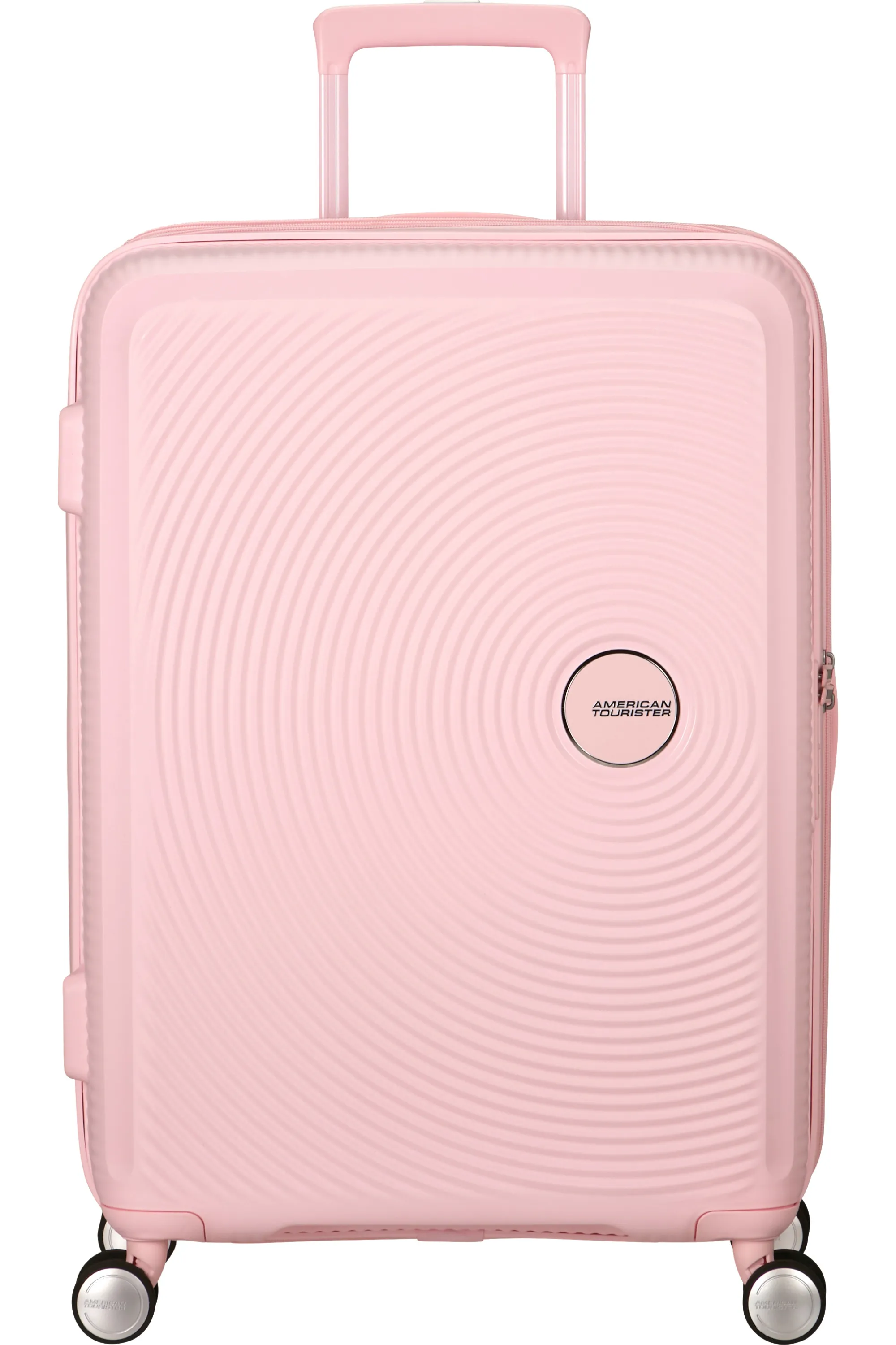 American Tourister Soundbox 67 cm Expandable Suitcase, 100% Polypropylene, Pastel Pink