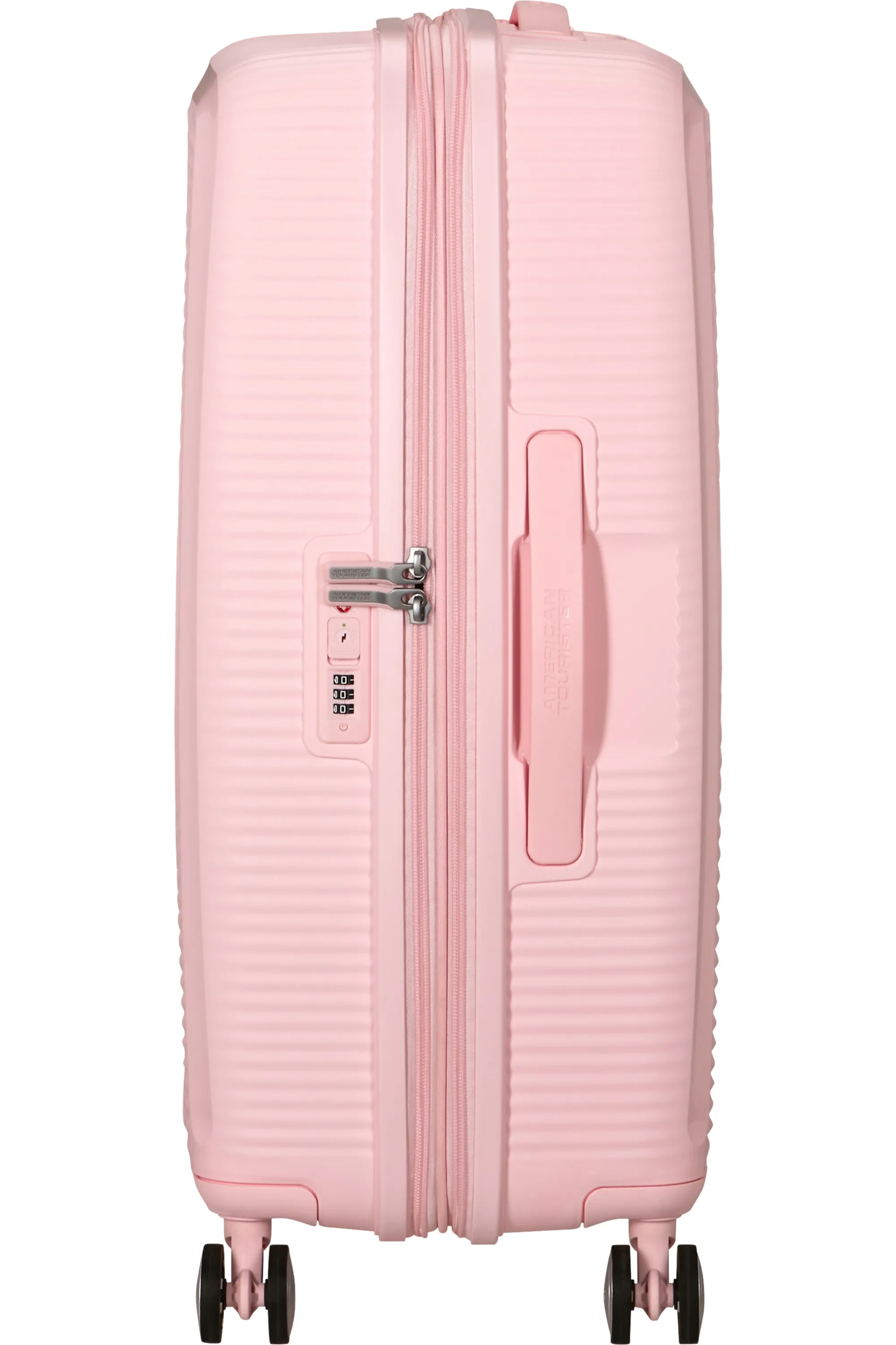 American Tourister Soundbox 67 cm Expandable Suitcase, 100% Polypropylene, Pastel Pink