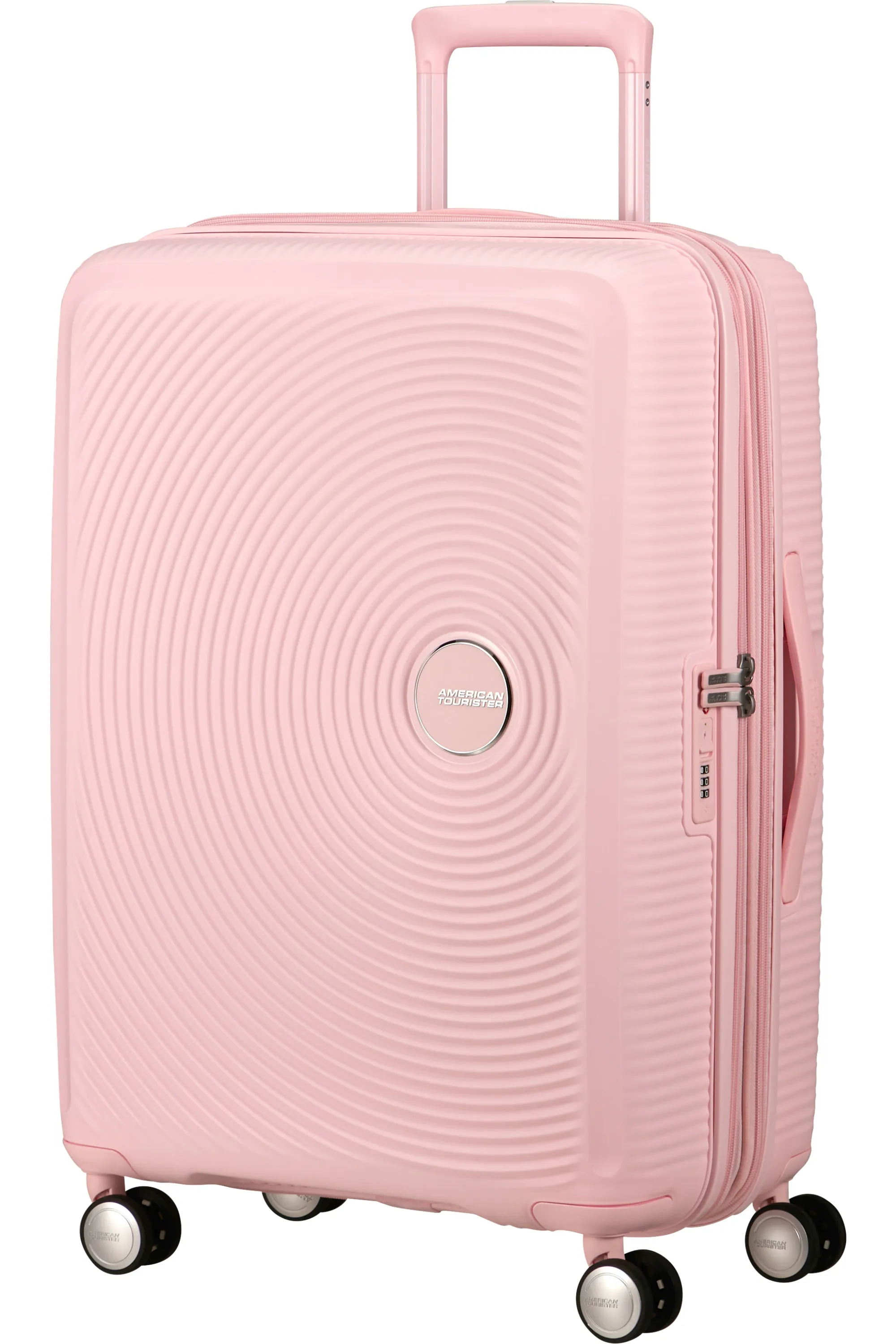 American Tourister Soundbox 67 cm Expandable Suitcase, 100% Polypropylene, Pastel Pink
