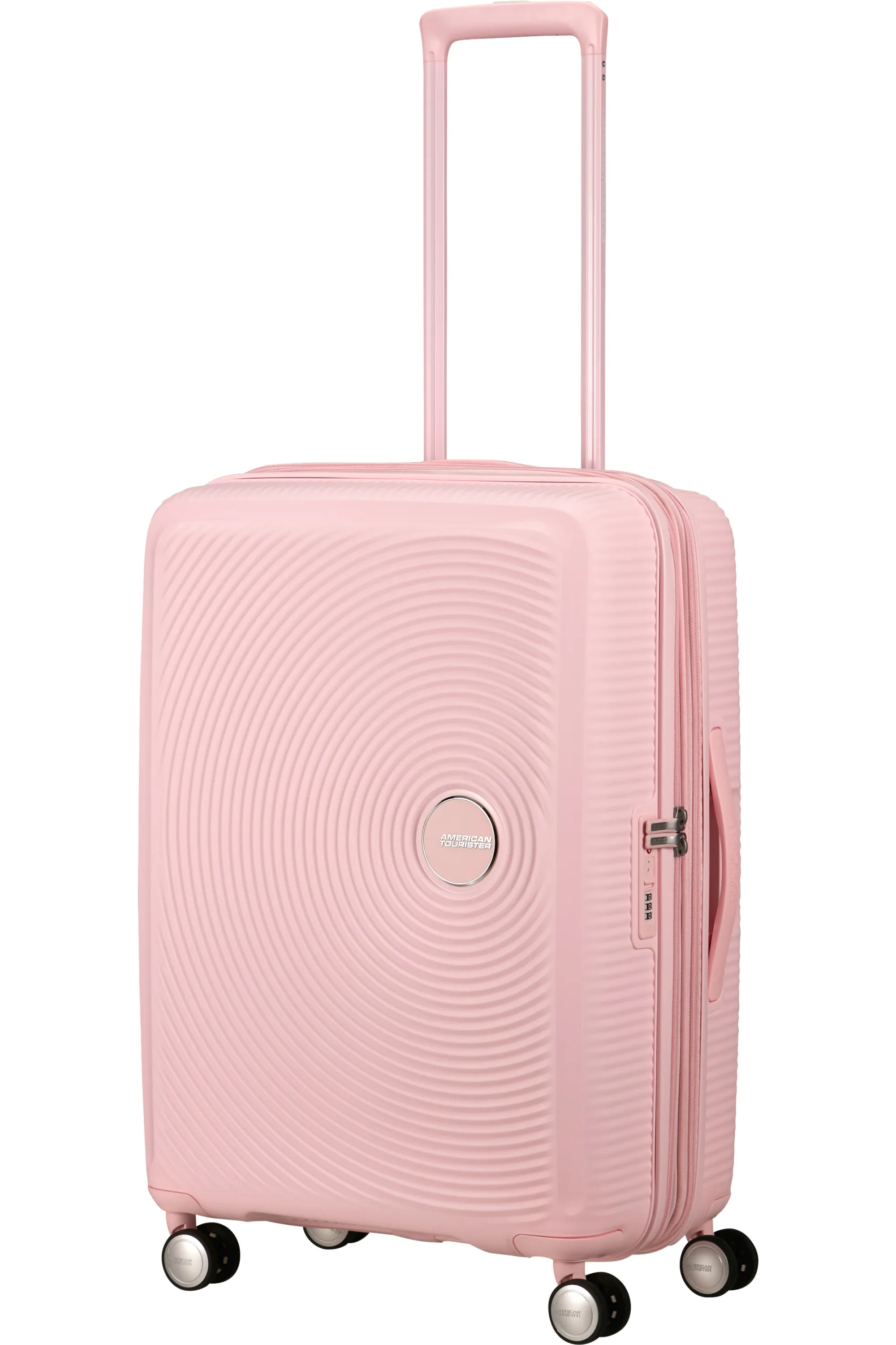 American Tourister Soundbox 67 cm Expandable Suitcase, 100% Polypropylene, Pastel Pink
