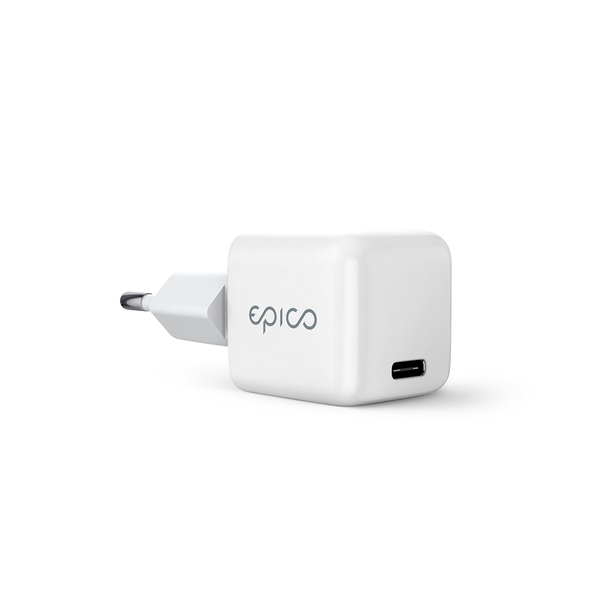 Epico 30W GaN Charger Bundle with 1.2m USB-C cable - white