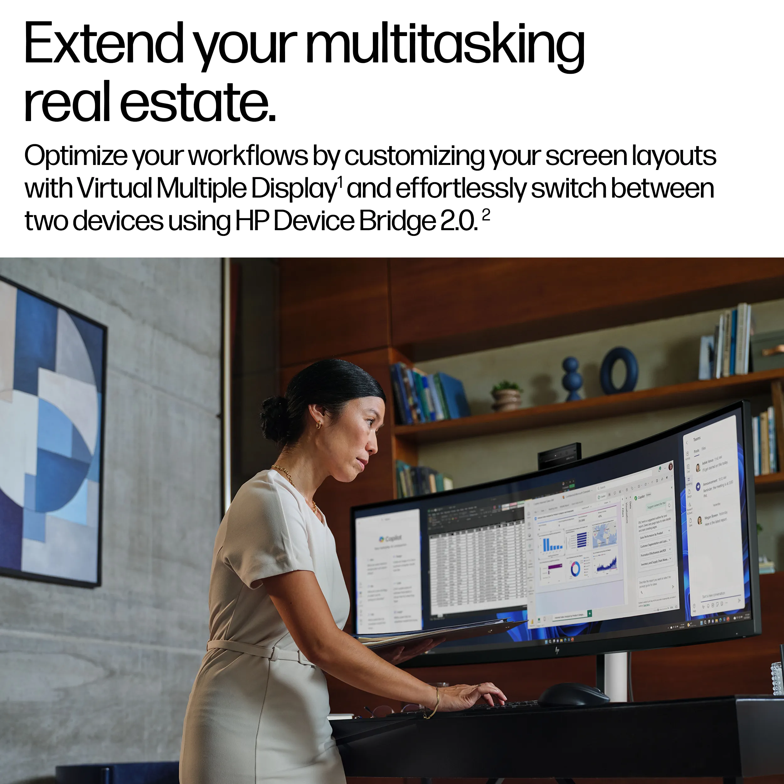 HP Series 5 Pro 549pm 49" DQHD, VA curved sk&auml;rm med USB-C hub